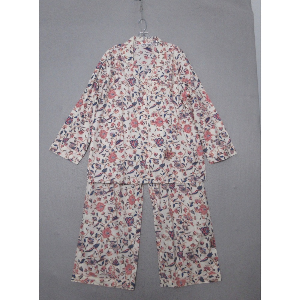 Bas Bleu Pajama Set 1X Floral Cotton Avid Readers Sleepwear Loungewear Cottage